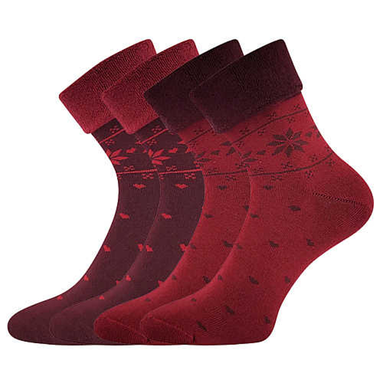 Obrazek Skarpetki LONKA® Frotana czerwone wino 2 pary