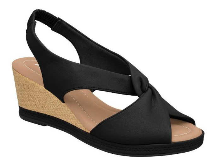 Obrazek Piccadilly 408221-7 Damskie sandały na koturnie czarne