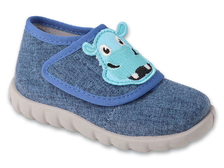 Obrazek BEFADO 454P038 kapcie chłopięce SZ hippo