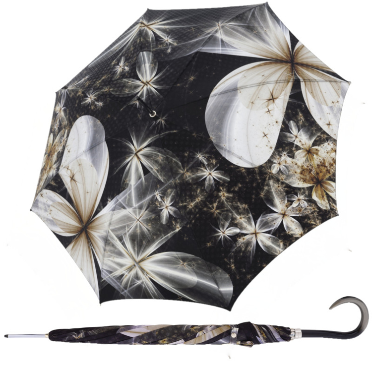 Obrazek DOPPLER MANUFAKTUR Elegance Boheme Magnolia - luksusowy parasol damski z nadrukiem kwiatu magnolii