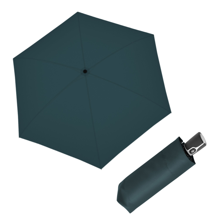Obrazek DOPPLER Fiber Micro Flat uni evergreen - damski/męski w pełni automatyczny parasol zielony