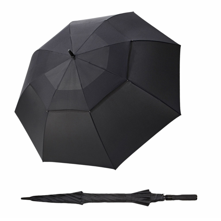 Obrazek DOPPLER Fiber golf AC Air czarny - parasol z trzonkiem partnerskim