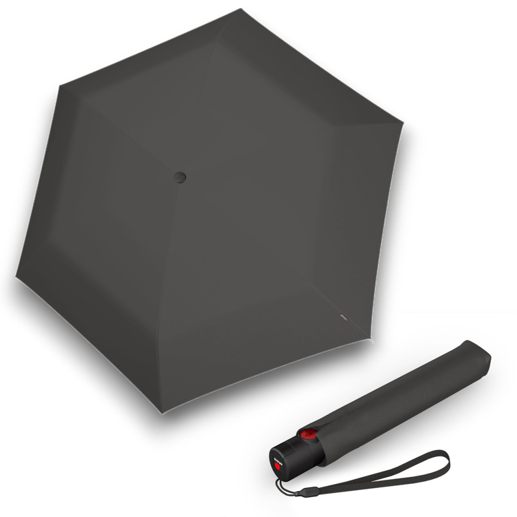 Obrazek KNIRPS U.200 DARK GREY - elegancki damski w pełni automatyczny parasol kolorze szarym
