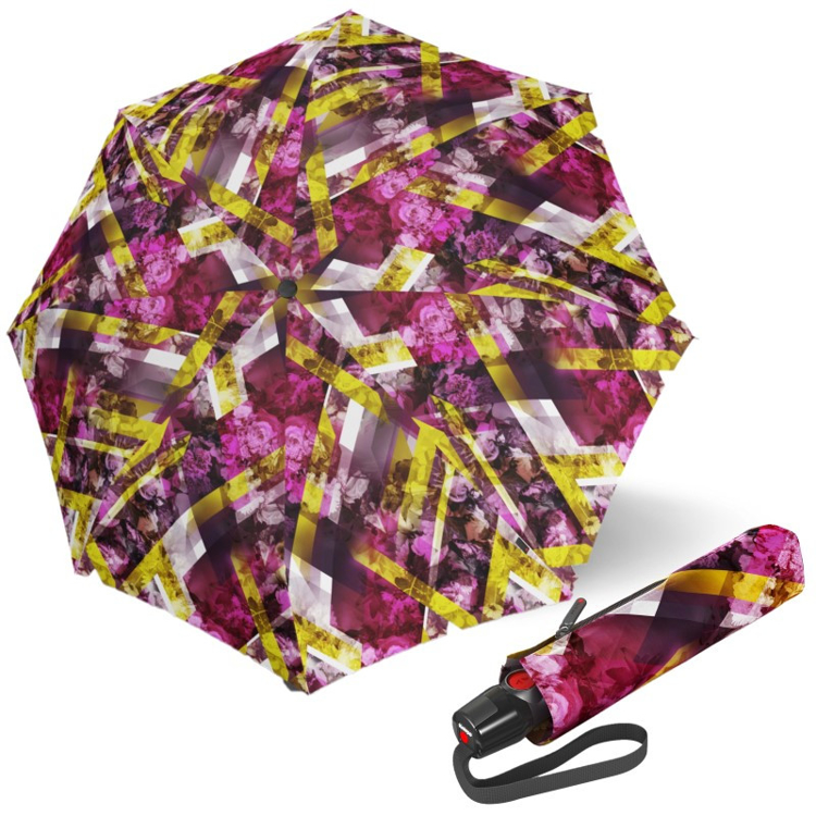 Obrazek KNIRPS T.200 SMILE - elegancki damski w pełni automatyczny parasol wielokolorowy