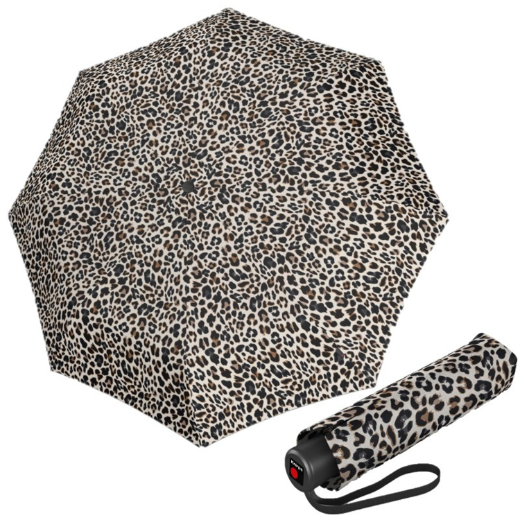 Obrazek KNIRPS A.050 MEDIUM JAGUAR - elegancki damski składany parasol brązowy